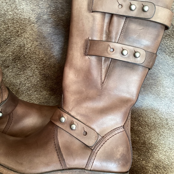 Spirit Lucchese Boot Co Mid Height Wrap Detail Leather Boots - Picture 8 of 11